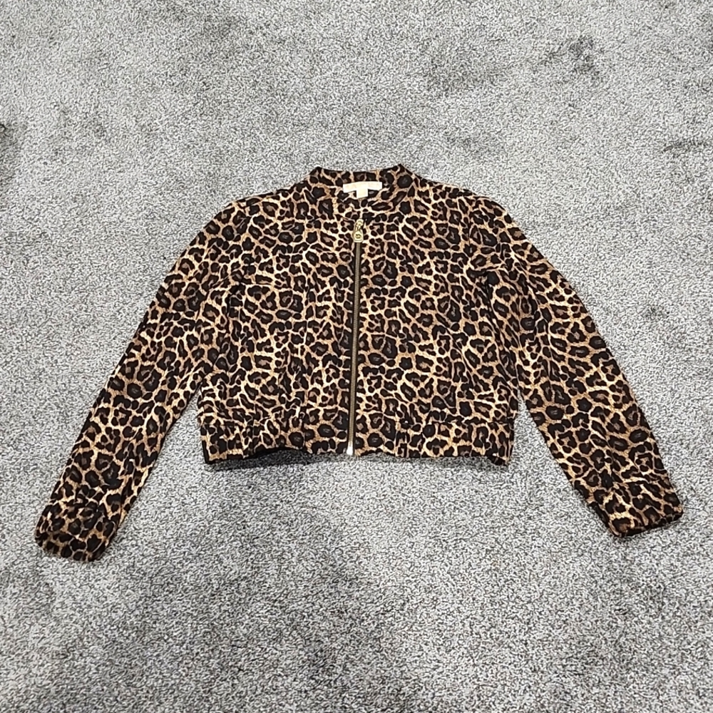 Micheal Kors Leopard Print Crop Jacket... Size M